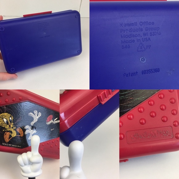 Vtg 1997 Spacemaker Plastic Pencil Box Case Looney Tunes Tweety Sylvester School - Picture 11 of 13
